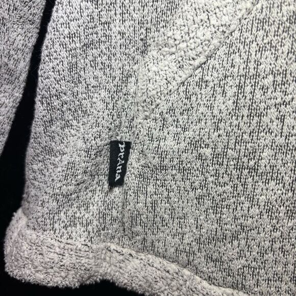 PrAna Qarter Zip Jacket USA made Light Gray Cozy Front Pocket Youth Large - Picture 5 of 9